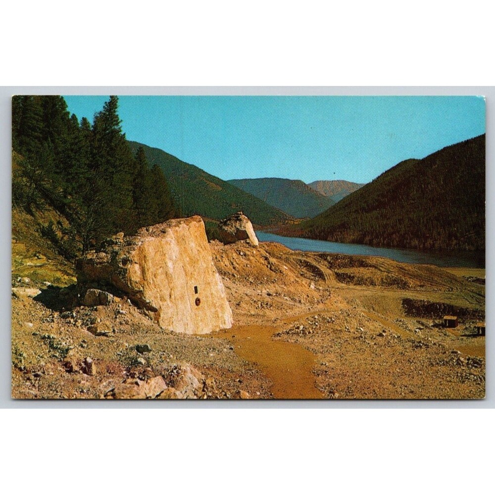 Vtg Postcard Quake Monument Madison River Canyon MT 1959 Earthquake Slide Roahen